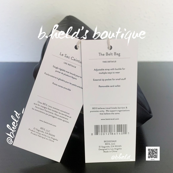 BÉIS The Belt Bag in Black Neutral Brand New NWT - Picture 3 of 16